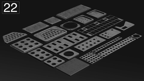 22 Hard Surface Perforated Panel Elements