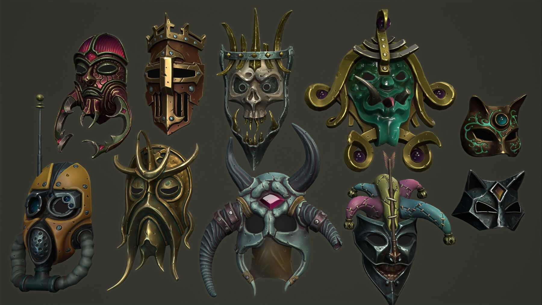 ArtStation - Fantasy masks 2 collection | Game Assets