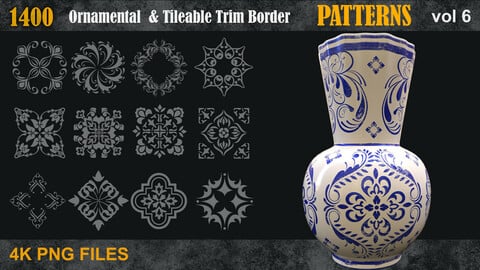 1400 Ornamental & Tileable Trim Border  Patterns vol6
