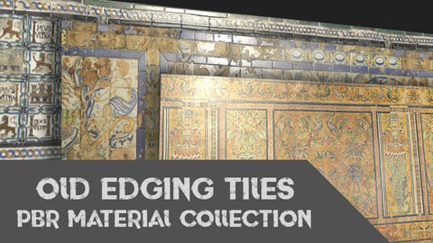 Old Edging Tiles PBR Material Collection