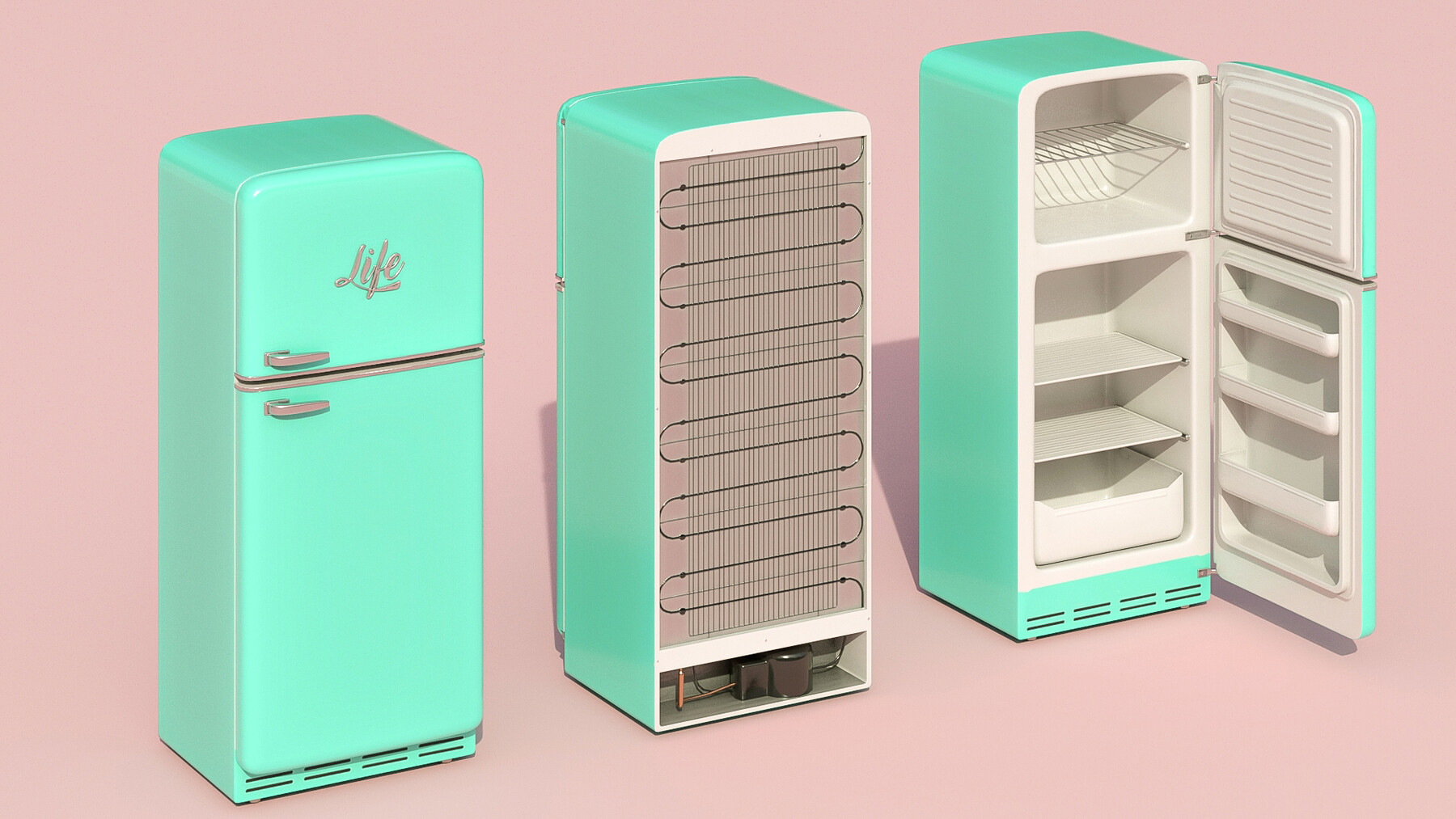 ArtStation Low poly retro fridge Game Assets