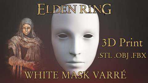 White Mask Varré - 3D Print Mask