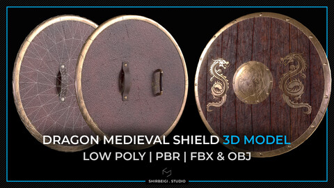 Dragon Medieval Shield Low Poly 3dmodel