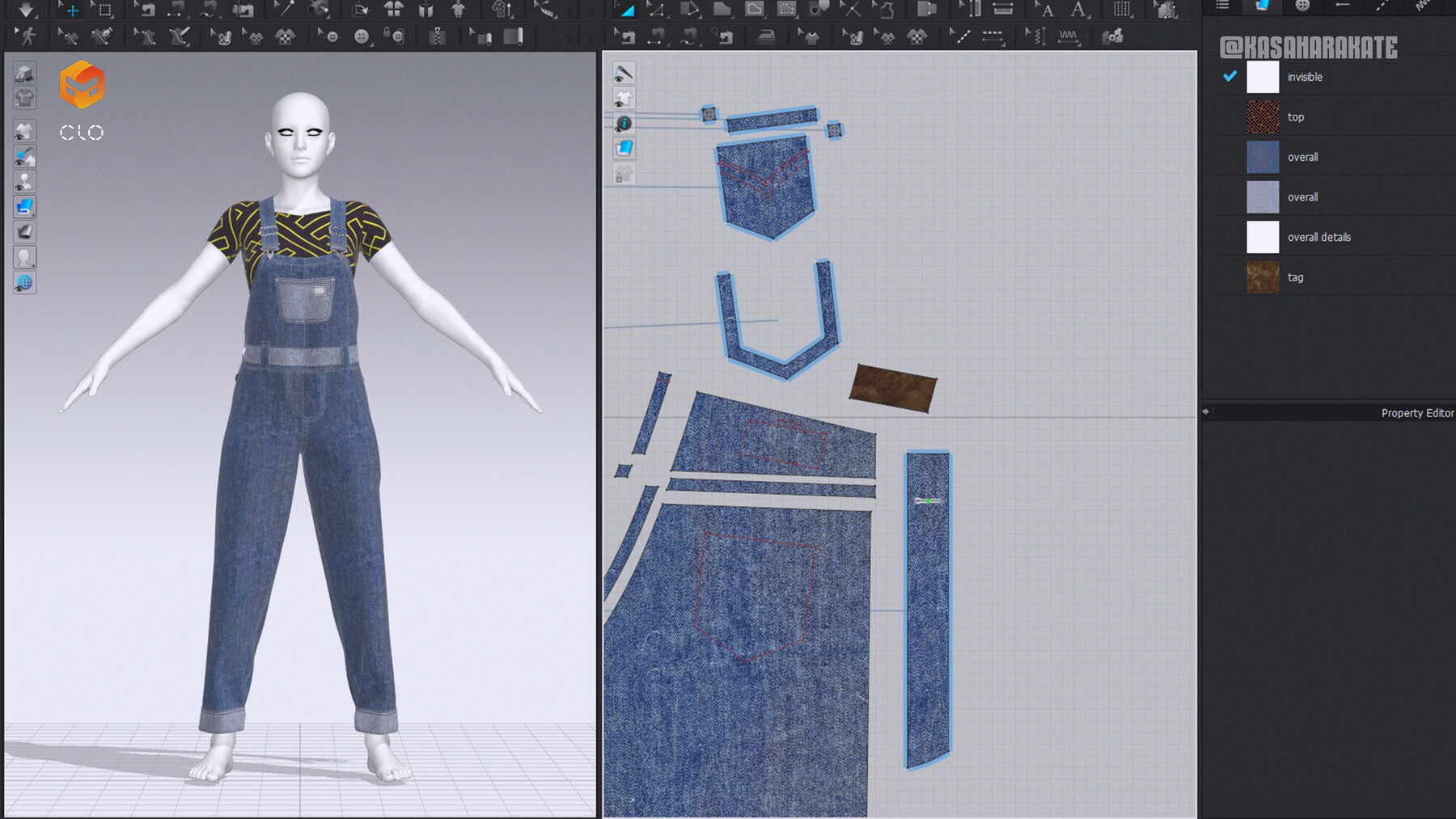 ArtStation - Jeans overalls / Basic and short / Marvelous Designer ...