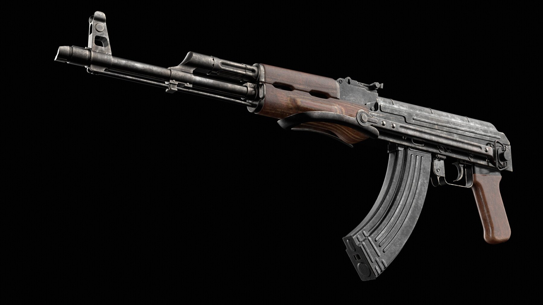 ArtStation - AKM AKMS Kalashnikov Assault Rifles (Game Ready) | Game Assets