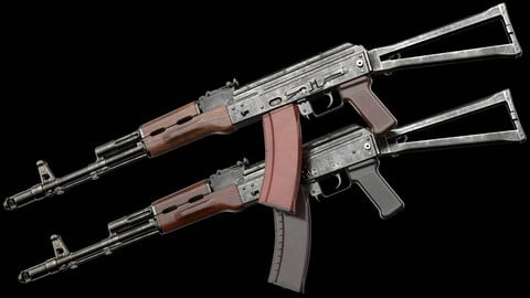 AKS-74 AKS-74N Kalashnikov Assault Rifle (Game Ready)