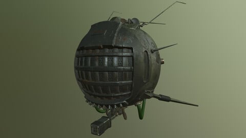 FALLOUT EYEBOT DROID low-poly PBR