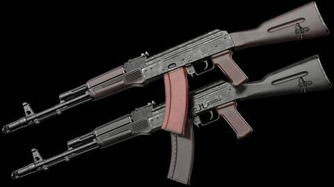 AK-74 Late AK-74N Late Kalashnikov Assault Rifle (Game Ready)