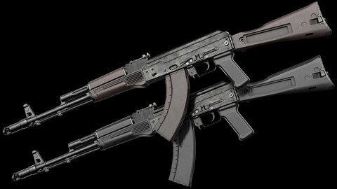 AK-74M AK-101 AK-103 Kalashnikov Assault Rifles (Game Ready)