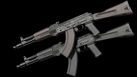 AK-105 AK-102 AK-104 Kalashnikov Assault Rifles (Game Ready)