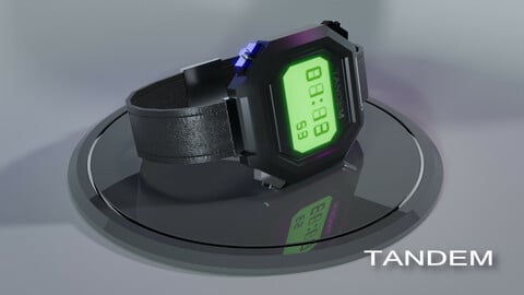 TANDEM Wristwatch Accessory (L100, L105 L108), VRChat ready (plus FBX, PNG)