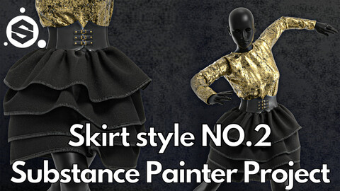 Skirt style No.2 : Substance Painter Project