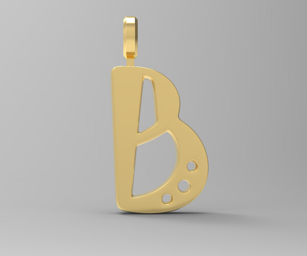 ArtStation - B Letter Pendant Gold | Resources