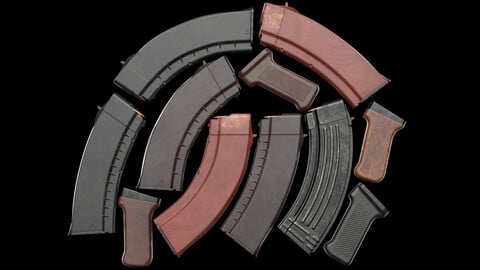 AK Magazines Metal Bakelite Polymer Kalashnikov Assault Rifle (Game Ready)