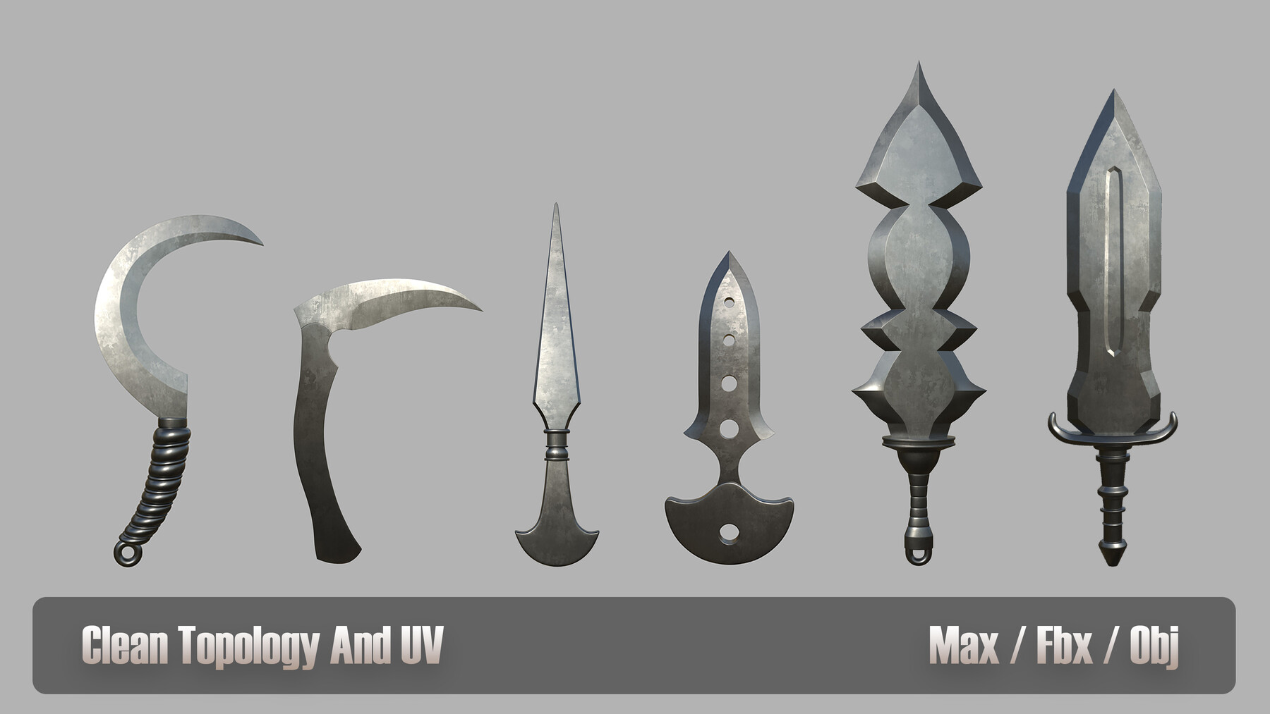 Artstation - 50 Warrior Accessories Basemesh 