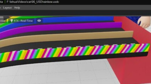 NVIDIA Omniverse procedural rainbow texture sample
