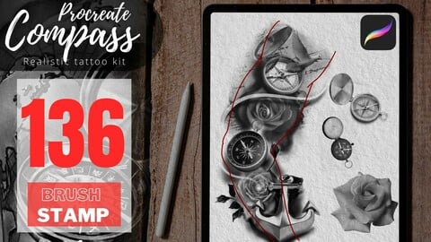 Procreate Tattoo Brushes Pack  600 Mini Filler Designs  Bypeople