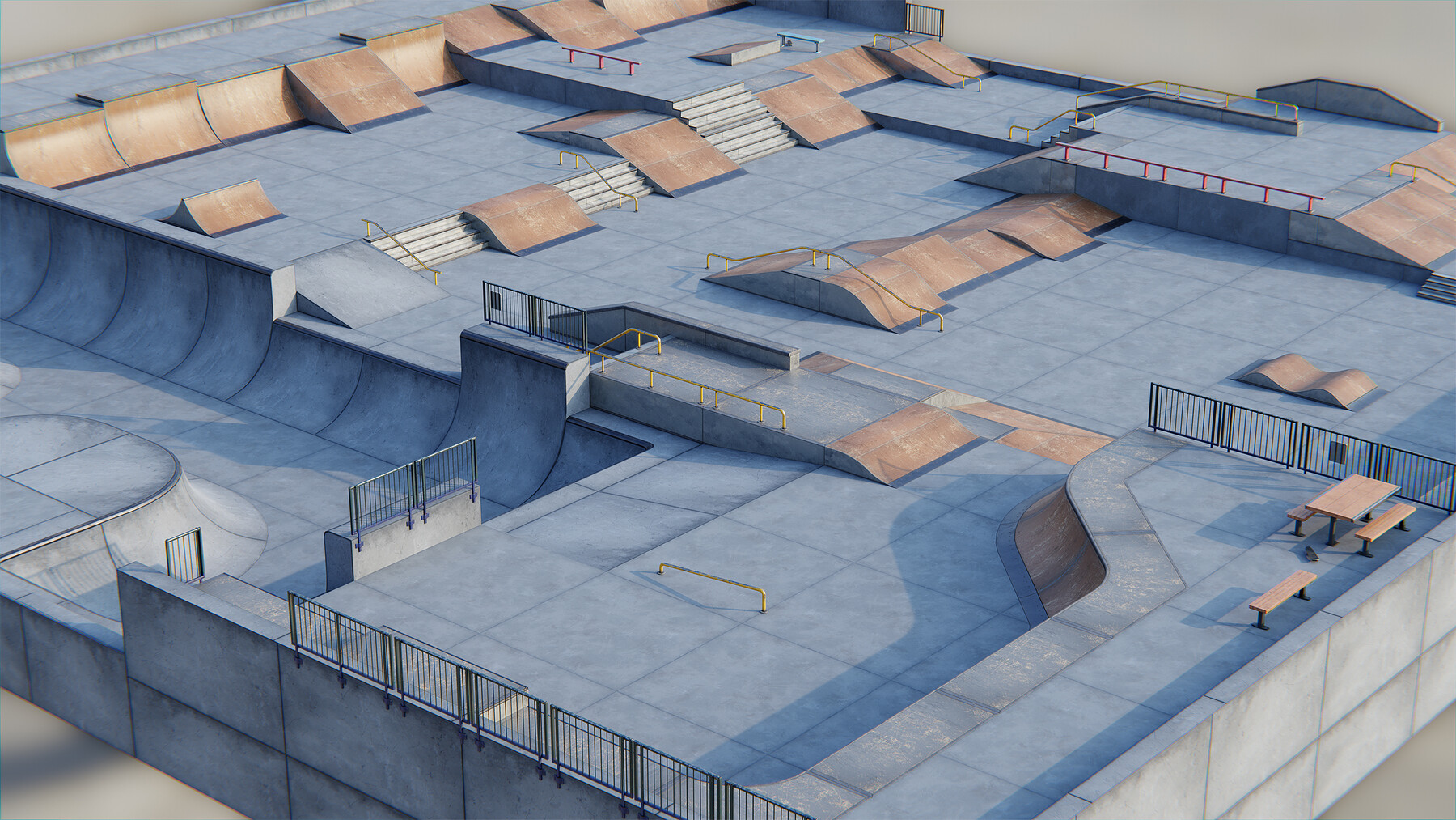 ArtStation Skate Park Indoor/Outdoor Modular Pack Game Assets