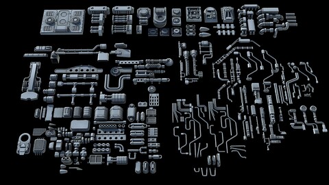 Sci-Fi KitBash and Props Pack II