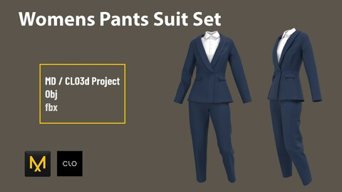 Womens Pants Suit Set