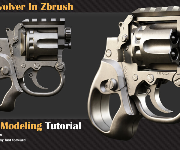 ArtStation Mini Revolver Hardsurface ZBrush Modeling Tutorial Tutorials