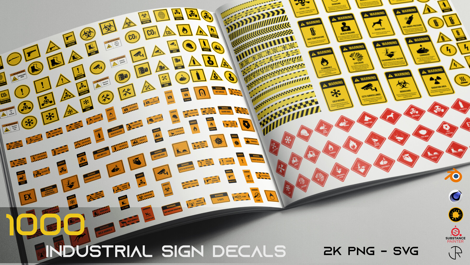 ArtStation Industrial Sign Decal Game Assets