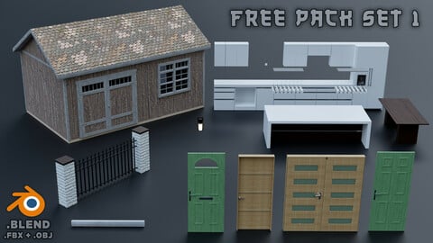 Free Objects Pack / Set 1 / .blend .fbx .obj