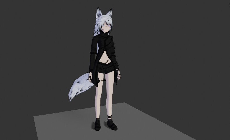 ArtStation - [Free] Wolf Girl Anime Kemonomimi [GAME READY] | Game Assets