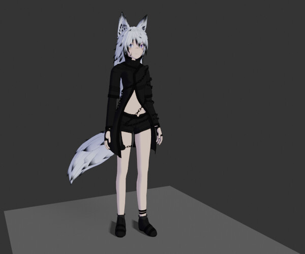 Beautiful, anime wolf girl, kawaii