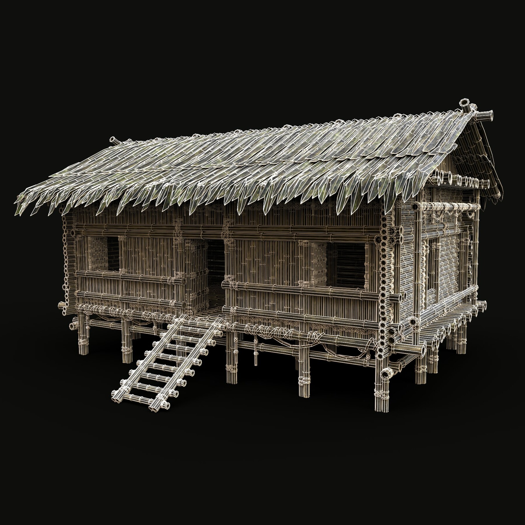 ArtStation BAMBOO HOUSE SHELTER JUNGLE HUT CASTAWAY SURVIVAL BUILDER AAA  Game Assets | Bamboo House Drawing | isgb.edu.ar