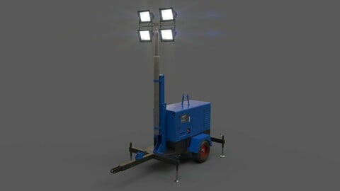 PBR Mobile Light Tower Generator A - Blue