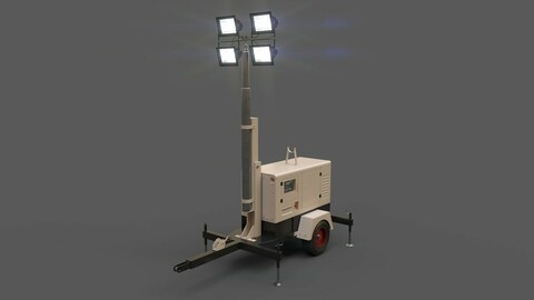 PBR Mobile Light Tower Generator A - White