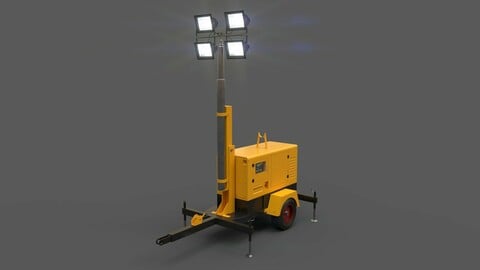 PBR Mobile Light Tower Generator A - Yellow