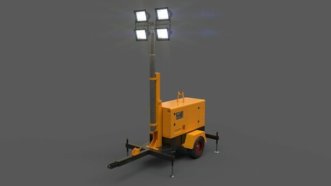 PBR Mobile Light Tower Generator A - Yellow Dark