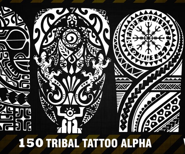 ArtStation - 150 4K TRIBAL TATTOO ALPHA (MAORI STYLE) | Brushes