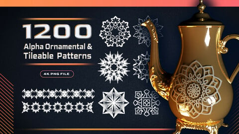 1200 Practical Alpha Ornamental & Tileable Trim Border Patterns vol.1