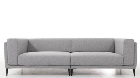 gray full cover fabric sofa