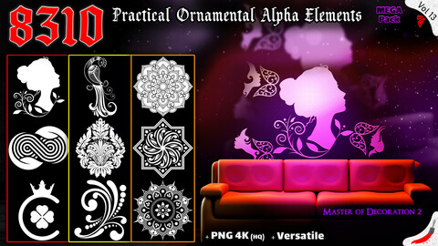 8310 Practical Ornamental Alpha Elements (Master of Decoration 2) - MEGA Pack - Vol 13