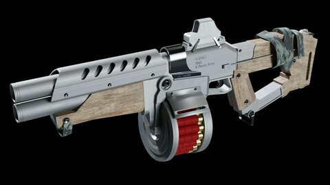 Sci-Fi Handgun Low-poly 3D model