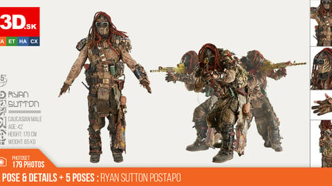 A - Pose & 5 Male Poses | Ryan Sutton | Postapocalyptic