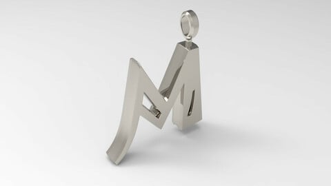 M Letter Pendant Platinum