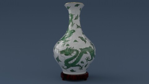 Green (optional red) dragon vase