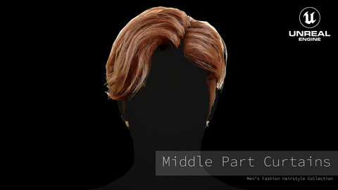 Realtime Hair - Middle part curtains
