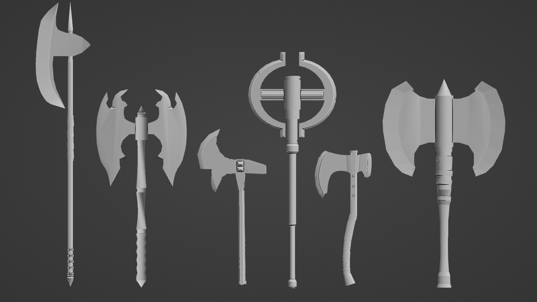 ArtStation - 10 AXES NON TEXTURED STILIZED PROPS | Game Assets