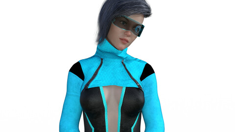 Cyber punk futurist sci fi Girl Outfit