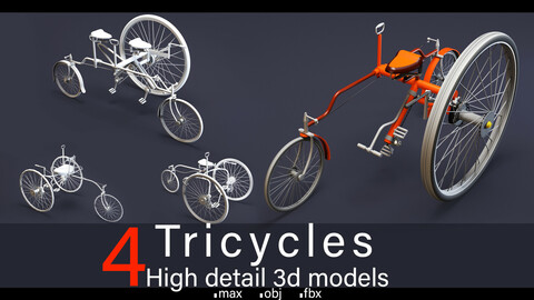4- Tricycles- High detail 3d models