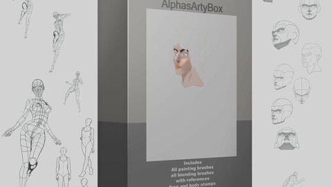 Alphas Arty Box And Brushes