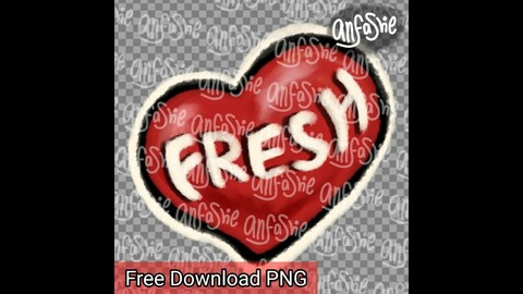 [Free Download] Fresh Heart PNG | No Watermark - Digital Download, Sticker Design, Sublimation Design, Lettering Illustration, Doodle Art