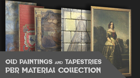 PBR Material Collection - Oil Paintings, Tapestries, Blazon Flags, Tile paintings and Frescos