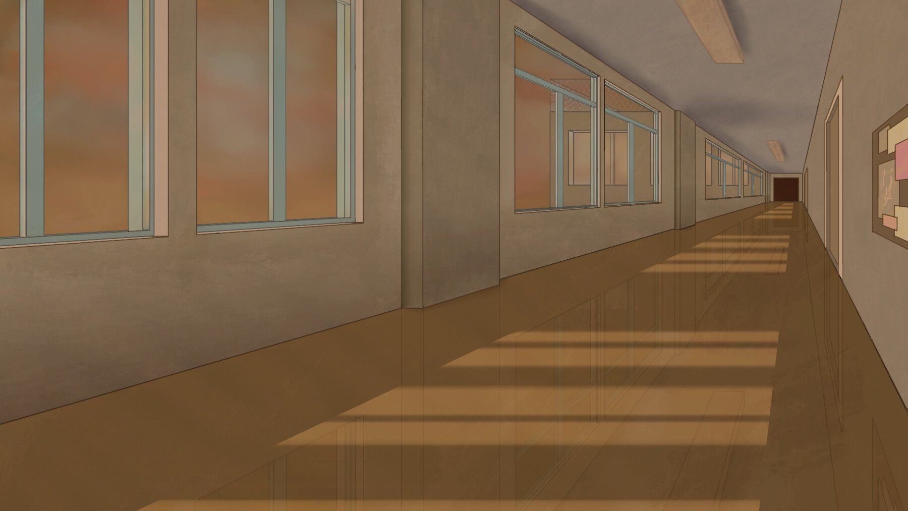 ArtStation - School Hallway - background - Full HD | Game Assets